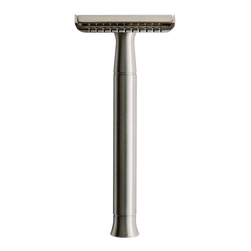 Lather & Wood Shaving Co Double Edge Safety Razor - Baron Classic - Brushed Alloy