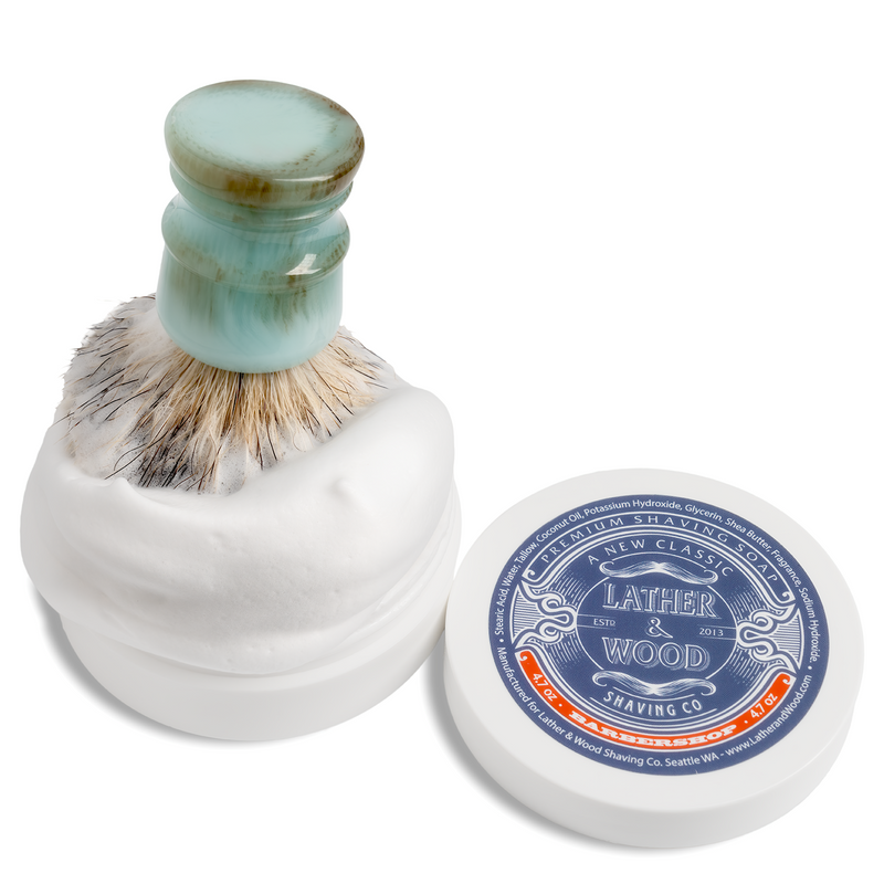 Lather & Wood Shaving Co Luxury Shaving Soap - Barbershop