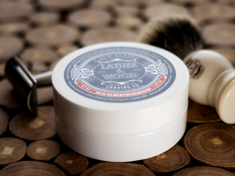Lather & Wood Shaving Co Luxury Shaving Soap - Barbershop