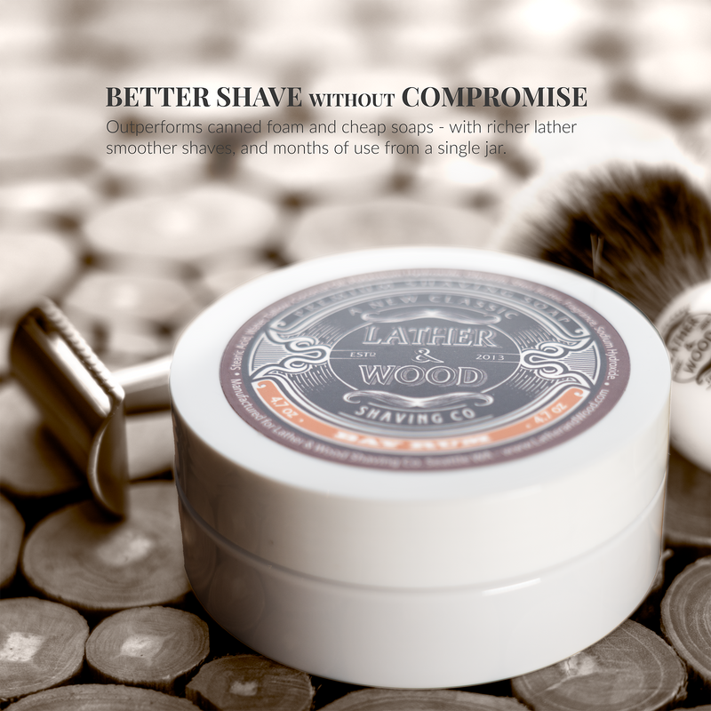 Lather & Wood Shaving Co Luxury Shaving Soap - Bay Rum
