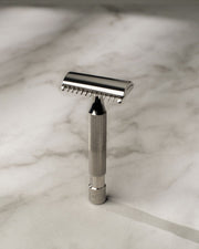 Above the Tie FulFillment Safety Razors Stainless Steel / Mirror Polish / Open Comb Above The Tie S1 Slant Double Edge Razor