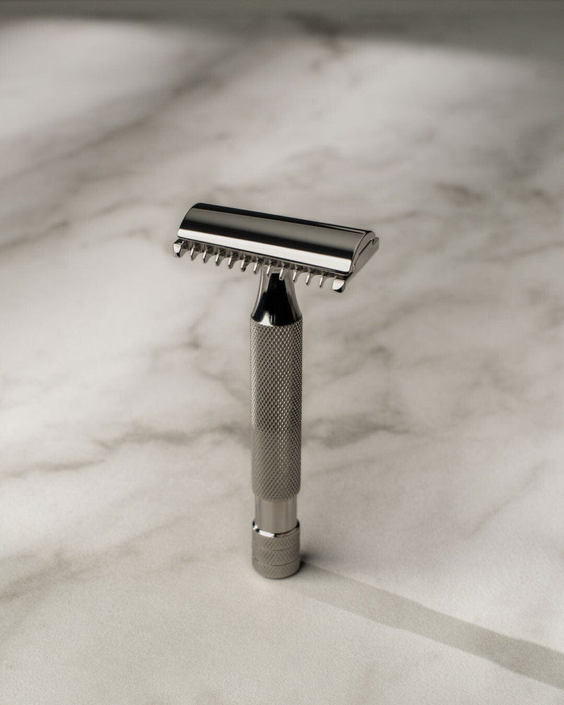 Above the Tie FulFillment Safety Razors Titanium / Mirror Polish / Open Comb Above The Tie S1 Slant Double Edge Razor