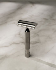 Above the Tie FulFillment Safety Razors Titanium / Mirror Polish / Safety Bar Above The Tie S1 Slant Double Edge Razor