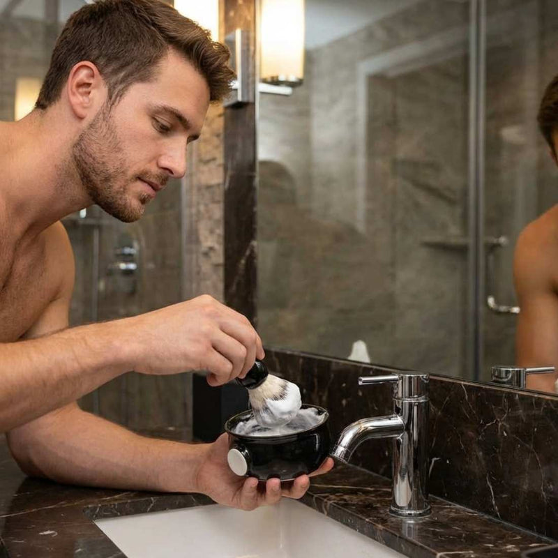 Shave Essentials Shaving Bowls & Mugs BLACK Ceramic Lather Bowl