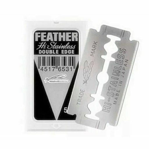Feather Razor Blades 5 Count Feather Hi-Stainless Platinum Double Edge Razor Blades