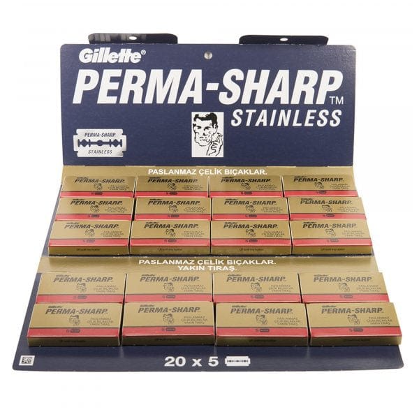 Gillette Razor Blades 100 Count Gillette Perma-Sharp Double Edge Razor Blades