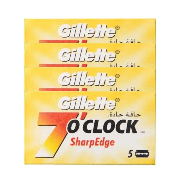 Gillette Razor Blades 20 Count Gillette 7 O'Clock SharpEdge Double Edge Razor Blades (Yellow)