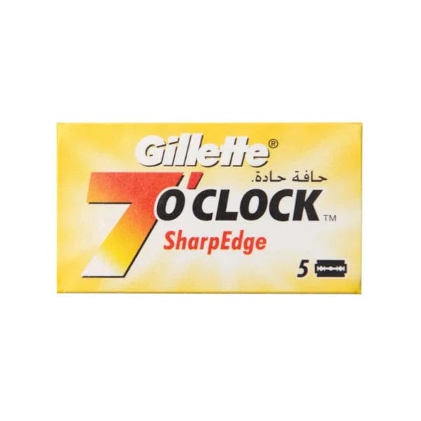 Gillette Razor Blades 5 Count Gillette 7 O'Clock SharpEdge Double Edge Razor Blades (Yellow)