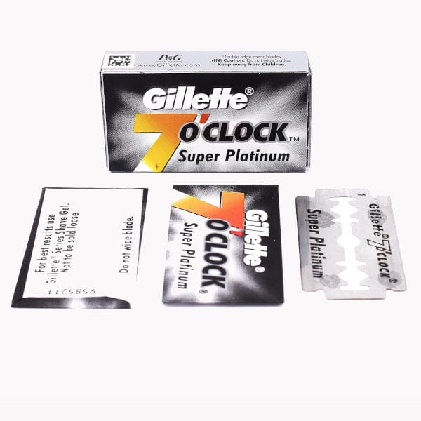 Gillette Razor Blades Gillette 7 O'Clock Super Platinum Double Edge Razor Blades (Black)