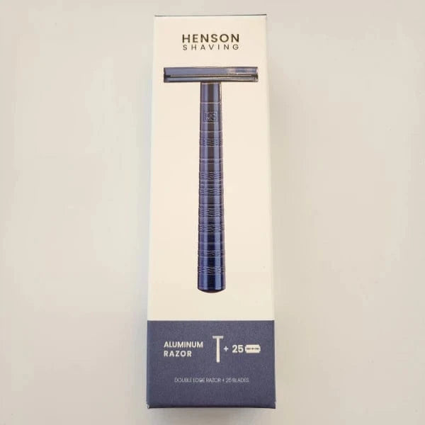 25 Rupee Razor Henson Shaving AL13 Double Edge Razor & 25 Blades (Steel Blue) — Castle ...