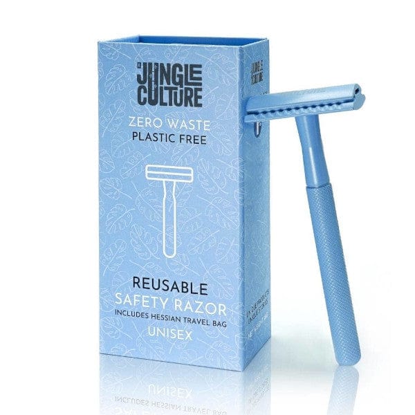 Jungle Culture Plastic-free Safety Razor (Blue) — Castle Rock Shaving