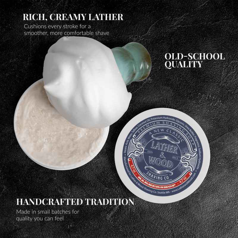 Lather & Wood Shaving Co Fulfillment Shave Soap Lather & Wood Shaving Co Luxury Shaving Soap - Barbershop