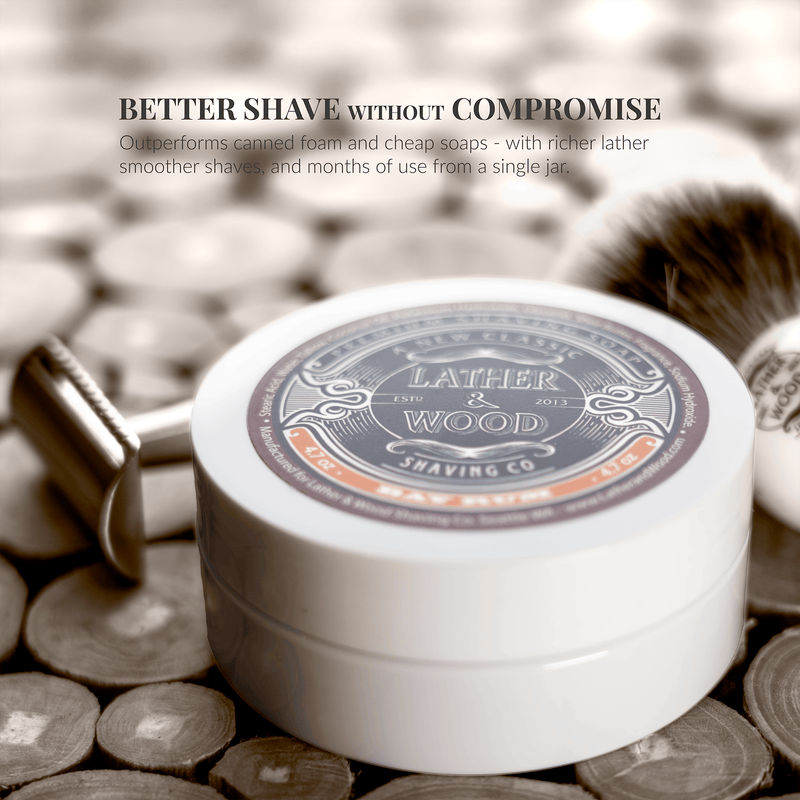 Lather & Wood Shaving Co Fulfillment Shave Soap Lather & Wood Shaving Co Luxury Shaving Soap - Bay Rum