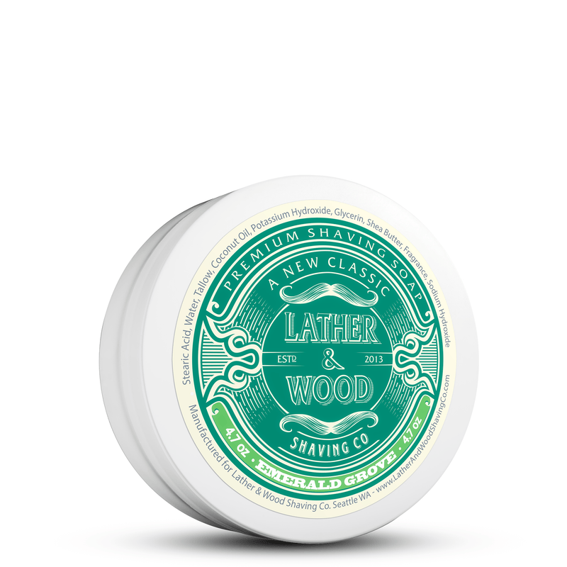 Lather & Wood Shaving Co Fulfillment Shave Soap Lather & Wood Shaving Co Luxury Shaving Soap - Emerald Grove