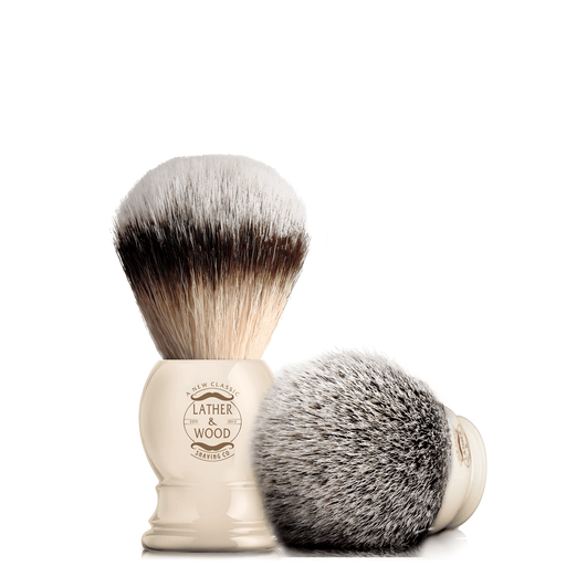 Lather & Wood Shaving Co Fulfillment Shaving Brushes Lather & Wood Shaving Co Synthetic Silvertip Shaving Brush