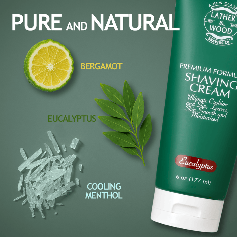 Lather & Wood Shaving Co Fulfillment Shaving Cream Lather & Wood Shaving Co Premium Shaving Cream - Eucalyptus