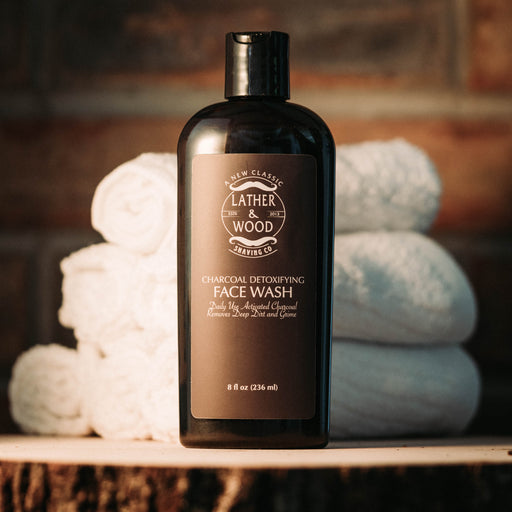 Lather & Wood Shaving Co Men Grooming, Health Charcoal Detoxifying Face Wash