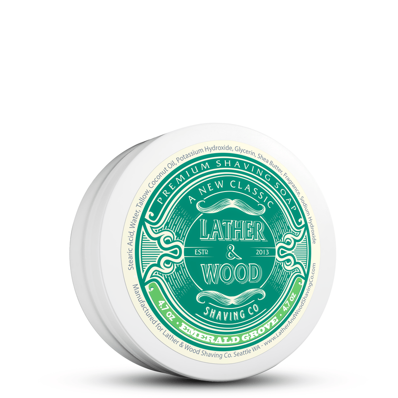 Lather & Wood Shaving Co Men Grooming, Health Luxury Shaving Soap - Emerald Grove