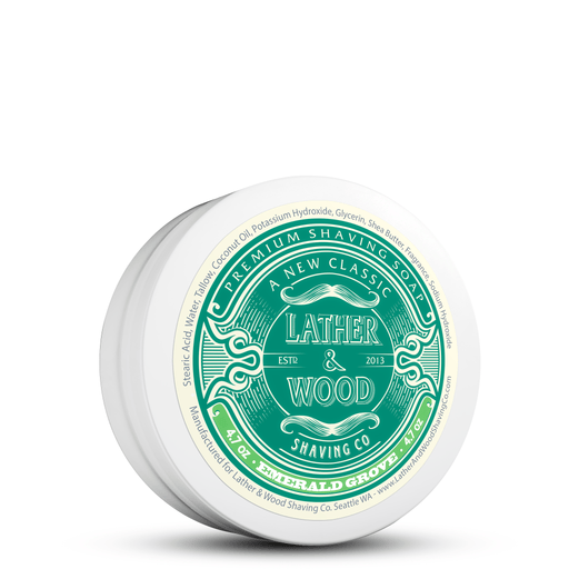 Lather & Wood Shaving Co Men Grooming, Health Luxury Shaving Soap - Emerald Grove