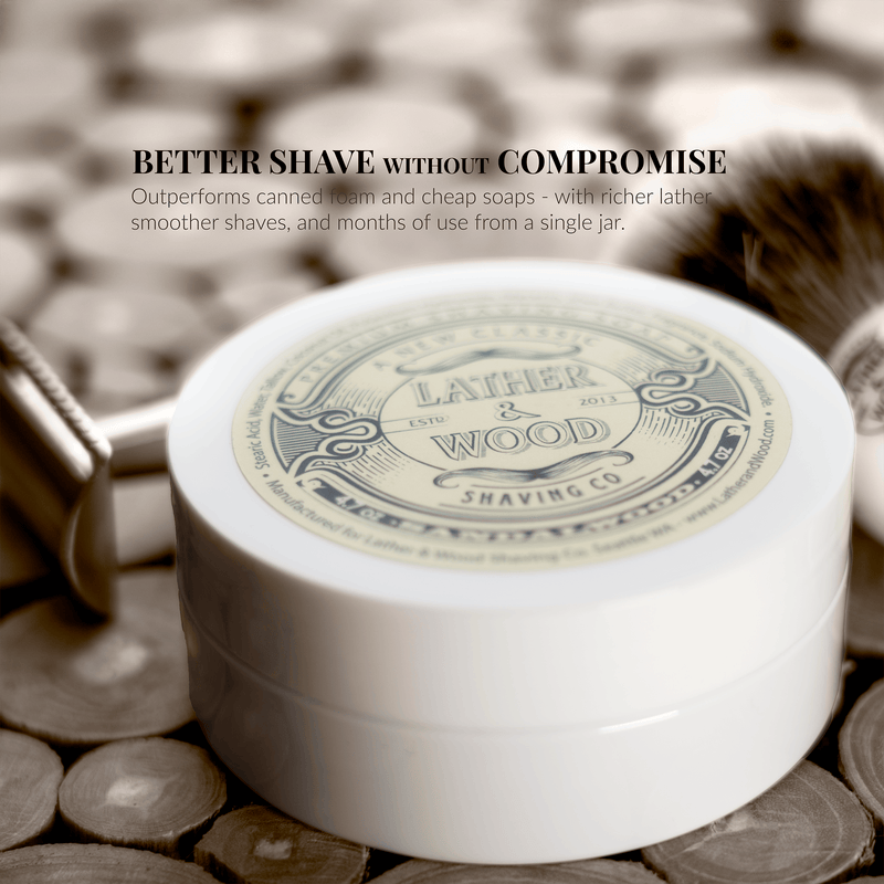 Lather & Wood Shaving Co Men Grooming, Health Luxury Shaving Soap - Sandalwood
