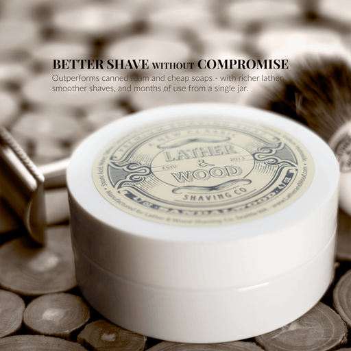 Lather & Wood Shaving Co Men Grooming, Health Luxury Shaving Soap - Sandalwood