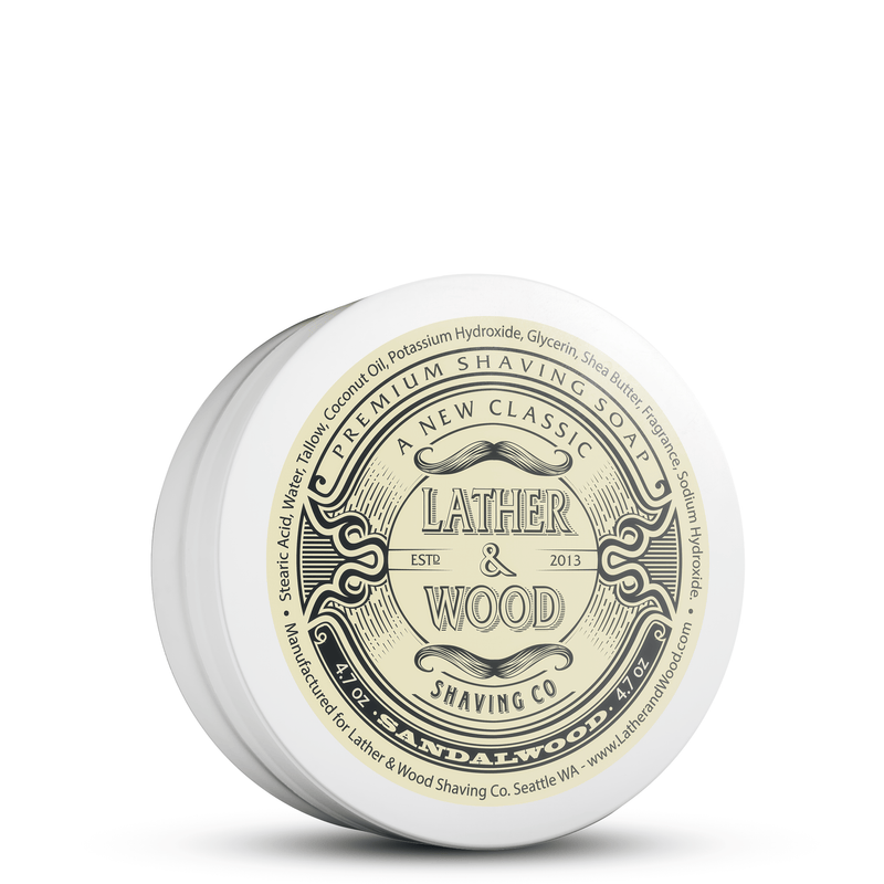 Lather & Wood Shaving Co Men Grooming, Health Luxury Shaving Soap - Sandalwood