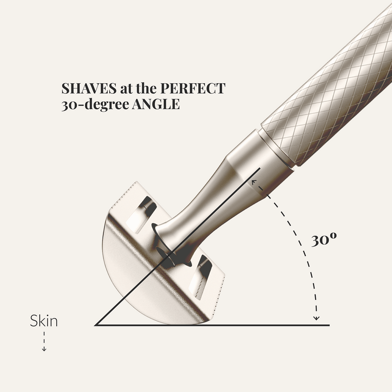 Lather & Wood Shaving Co Men Grooming, Health Safety Razor - Baron Classic - Brushed Alloy