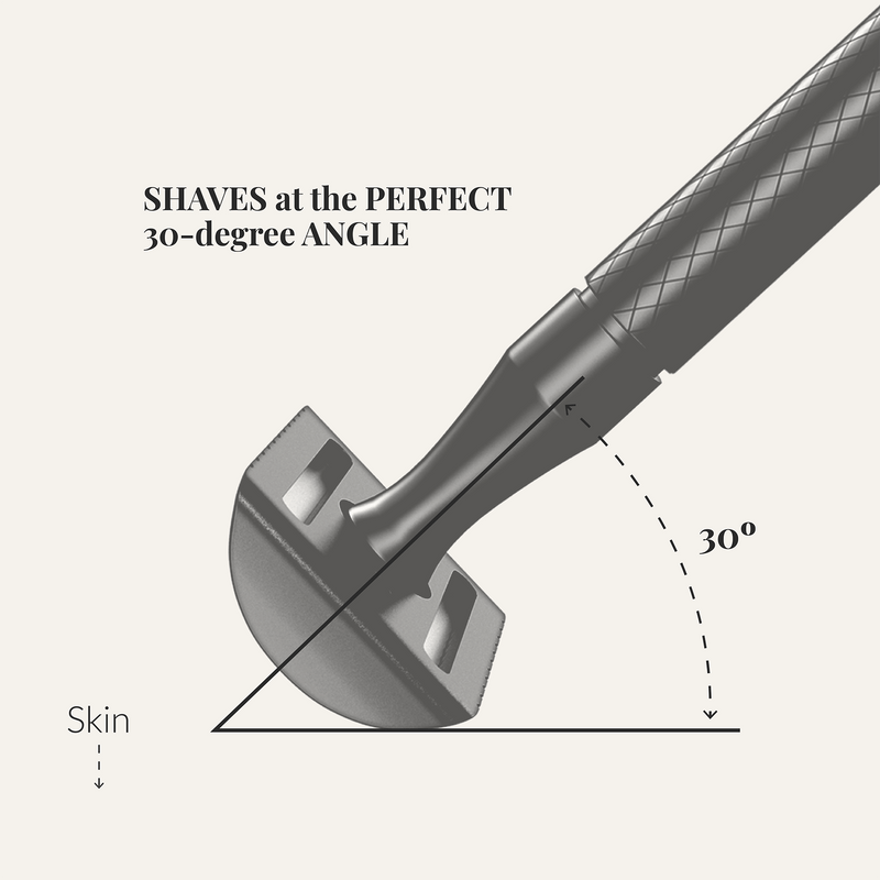 Lather & Wood Shaving Co Men Grooming, Health Safety Razor - Baron Elite - Noir Black