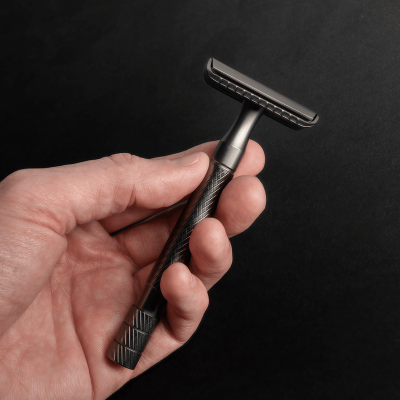 Lather & Wood Shaving Co Men Grooming, Health Safety Razor - Baron Noble - Forge Gray