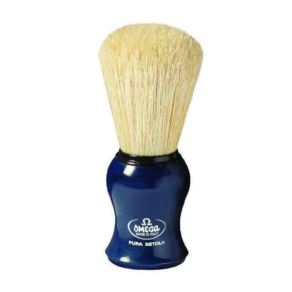 Omega Shaving Brushes Omega 10065BL Boar Bristle Blue Handle Shaving Brush