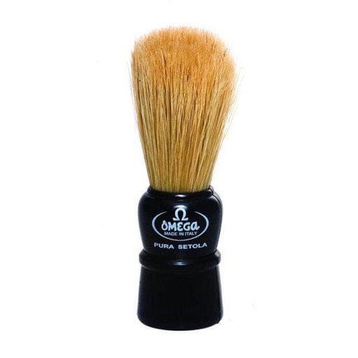 Omega Shaving Brushes Omega 10086B Boar Bristle Shaving Brush Black Plastic Handle