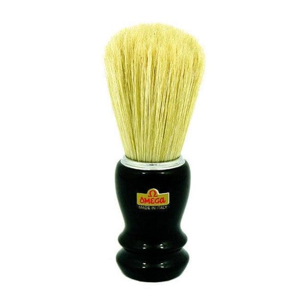 Omega Shaving Brushes Omega 20106 Chrome Rimmed Black Handled Boar Hair Shaving Brush