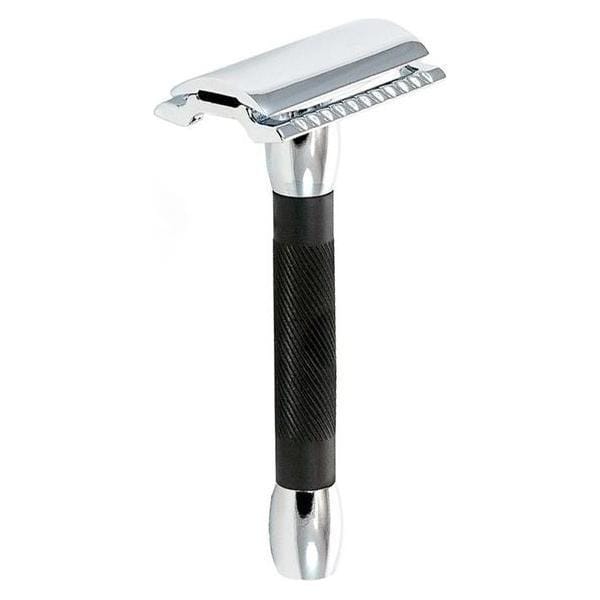 Pasteur Pharmacy Fulfillment Safety Razors Merkur 30C Chrome with Black Rubber Handle Safety Razor