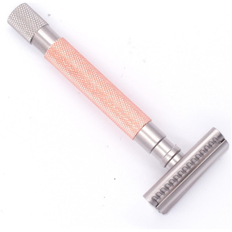 Pasteur Pharmacy Fulfillment Safety Razors Parker 55SL-RG Rose Gold Women's Semi Slant 3 Piece Safety Razor