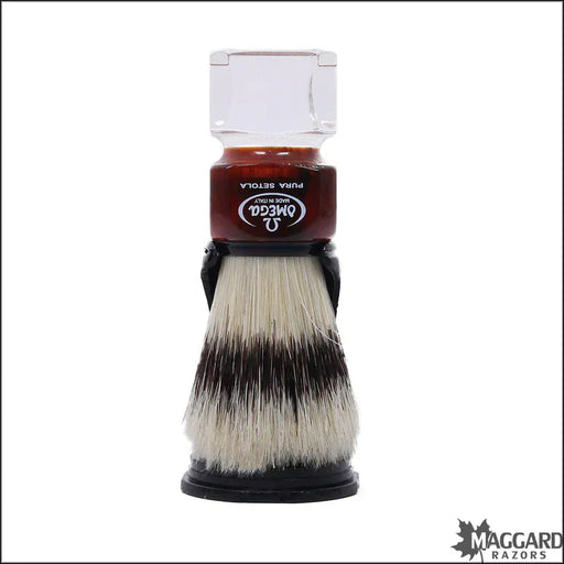 Pasteur Pharmacy Fulfillment Shaving Brushes Omega Deluxe Boar Shaving Brush W/stand 81025 Faceted 
Red/clear