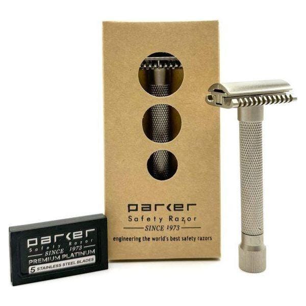 Pasteur Pharmacy Safety Razor Parker Variant Adjustable Open Comb Safety Razor - Satin Chrome [VAR SC OC]