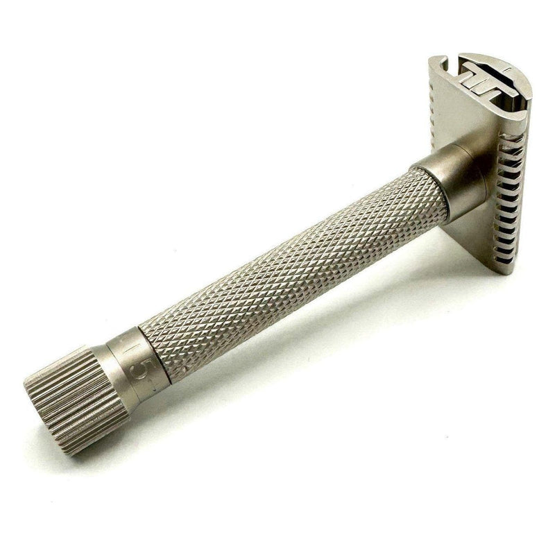 Pasteur Pharmacy Safety Razor Parker Variant Adjustable Open Comb Safety Razor - Satin Chrome [VAR SC OC]