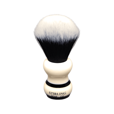 Pasteur Pharmacy Shaving Brush Stirling Soap Co. Synthetic 2-Band Black Stripe Handle Shaving Brush