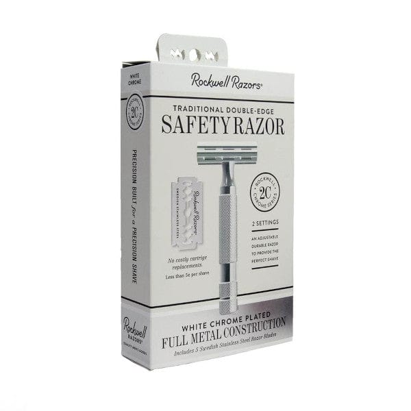 Rockwell Razors Safety Razors Rockwell Razors 2C Double Edge Safety Razor White Chrome