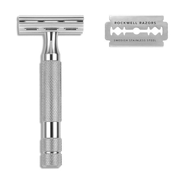 Rockwell Razors Safety Razors Rockwell Razors 2C Double Edge Safety Razor White Chrome