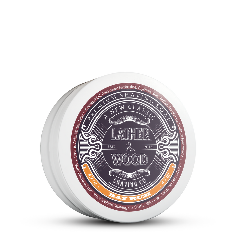 Lather & Wood Shaving Co Luxury Shaving Soap - Bay Rum