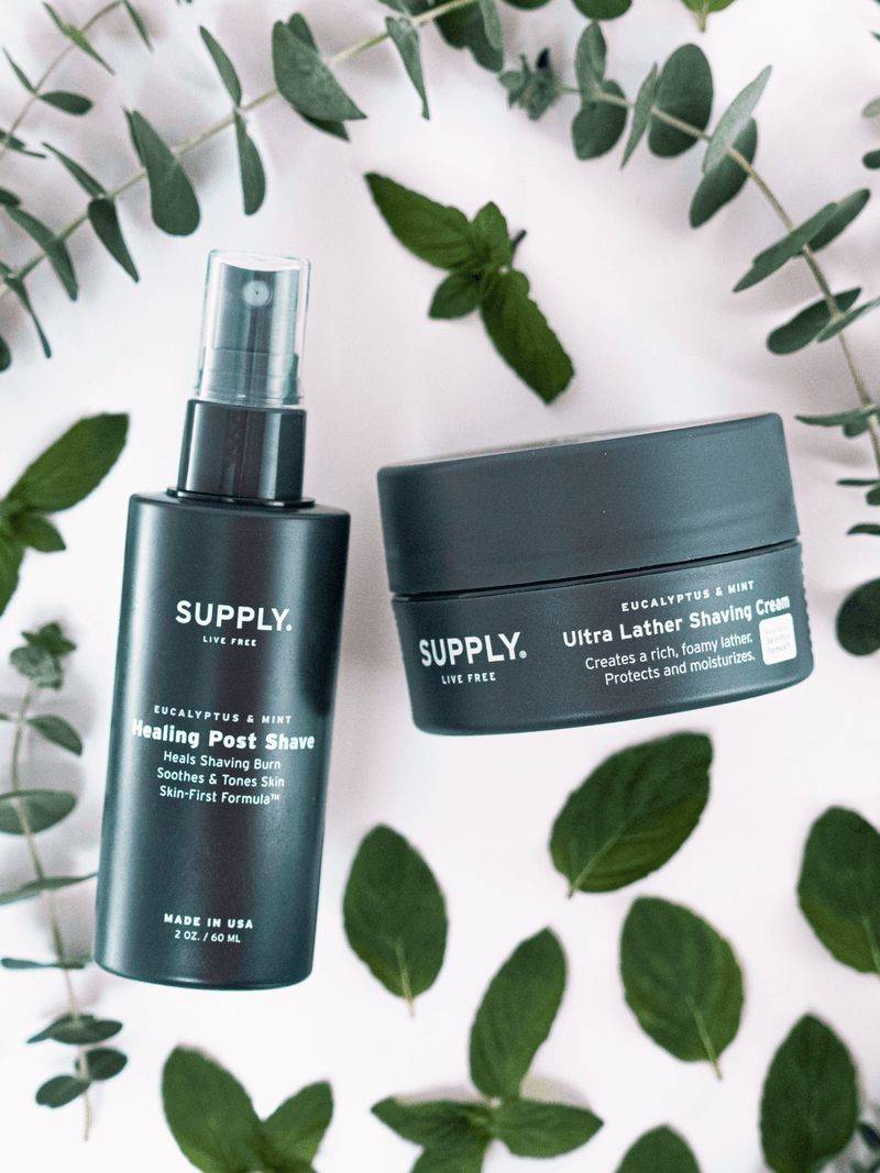 Supply Shaving Bundle Eucalyptus & Mint / Matte Black Shave Accessories Set