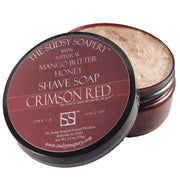 The Sudsy Soapery Natural Products, LLC Mango Butter Shave Soap for Shaving, Crimson Red™ with Honey and Rose Clay