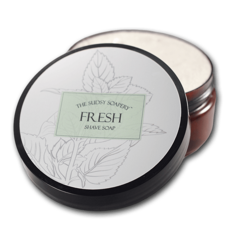 The Sudsy Soapery Natural Products, LLC Shaving Soap Fresh Triple Butter Shaving Soap, with Peppermint and Spearmint