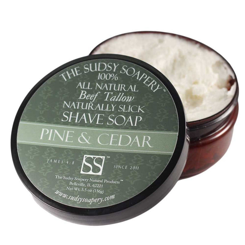 The Sudsy Soapery Natural Products, LLC Shaving Soap Pine and Cedar Shaving Soap